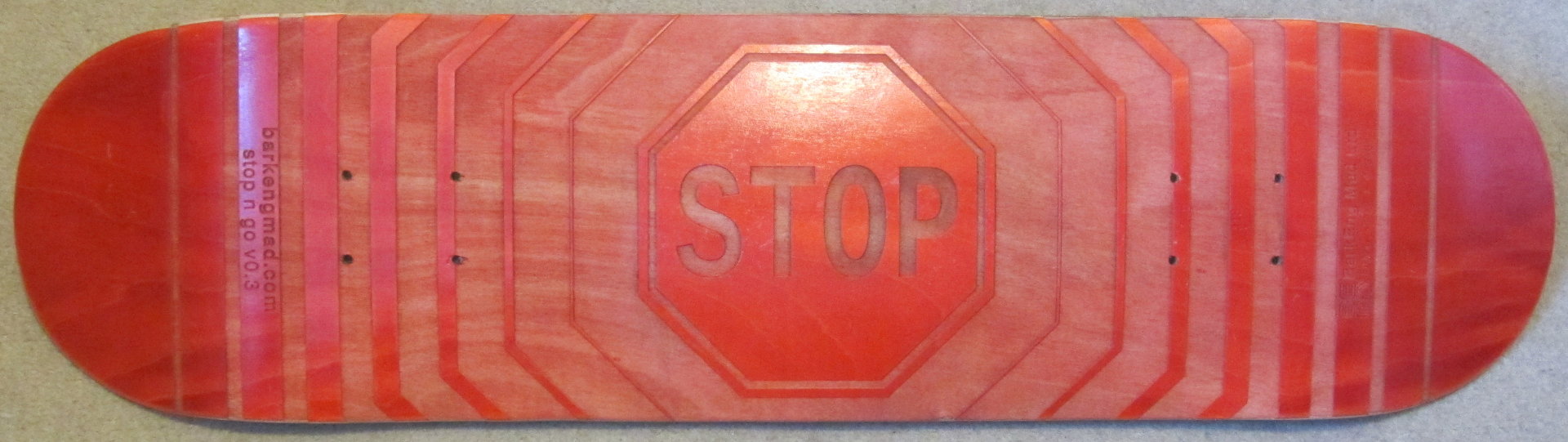 Stop n Go Laser Engraved Skateboard Deck